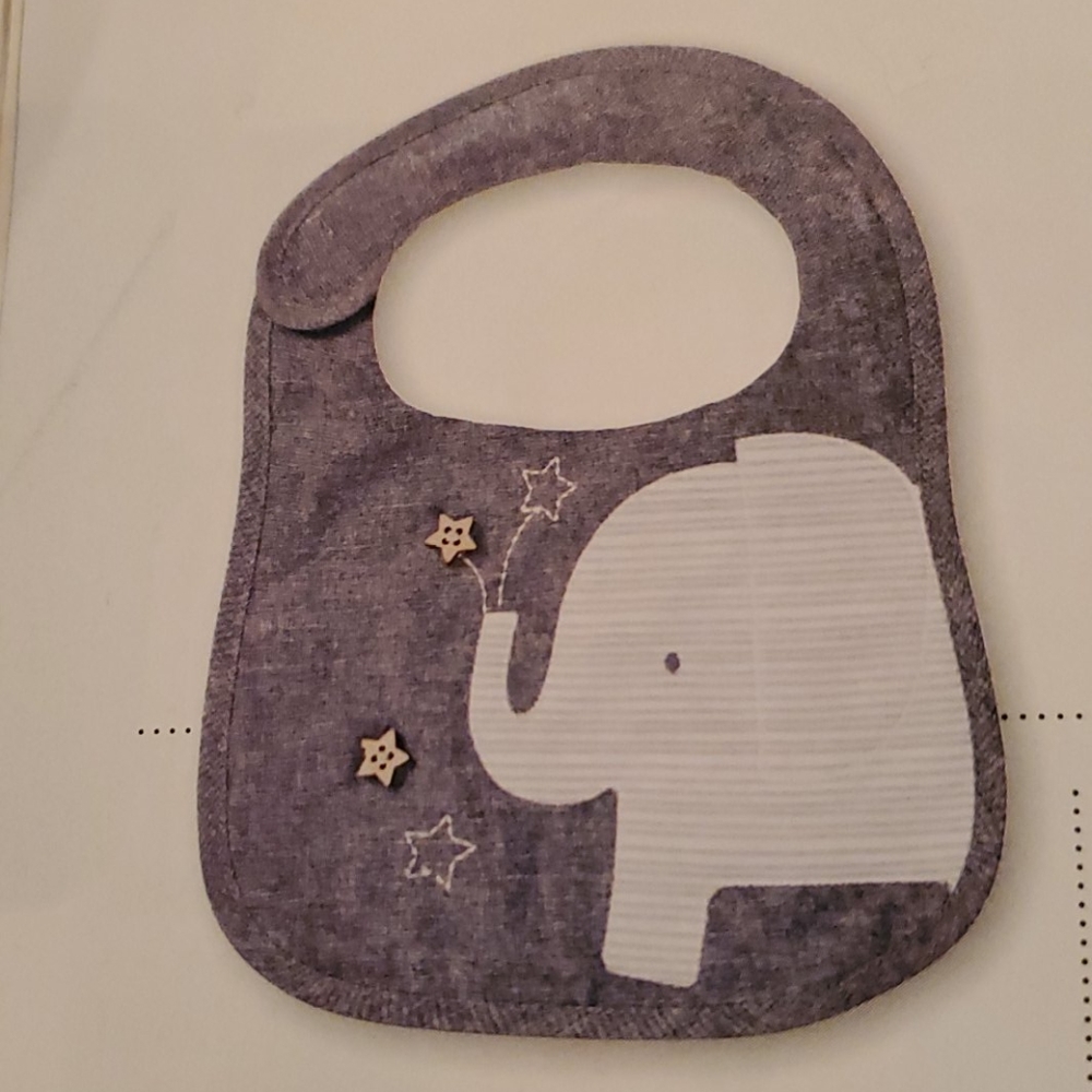Elephant 🐘 Chambray Bib - Picture 1 of 1